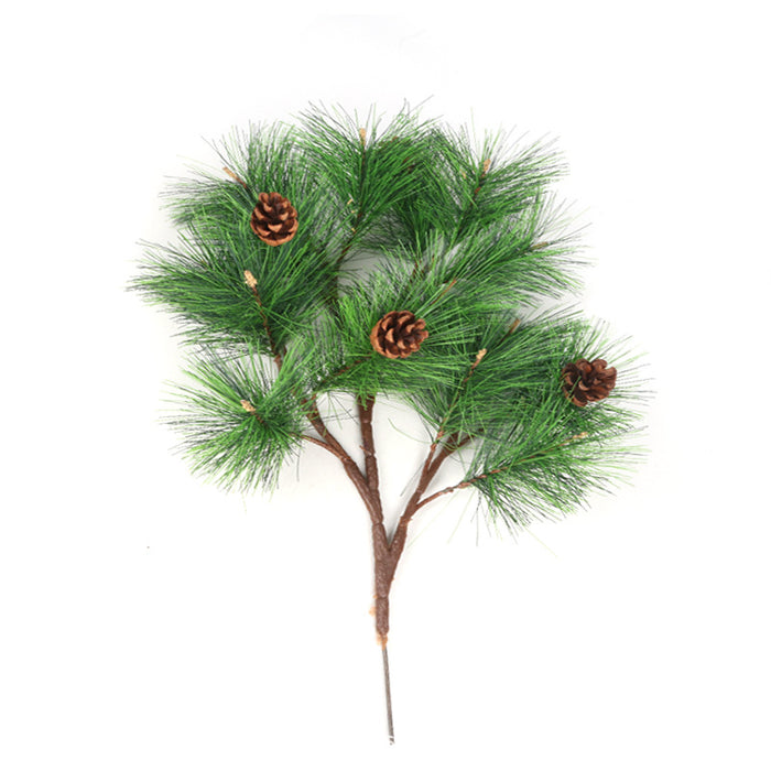 Rama de tallo de pino navideño de 23 "a granel con conos de pino al por mayor