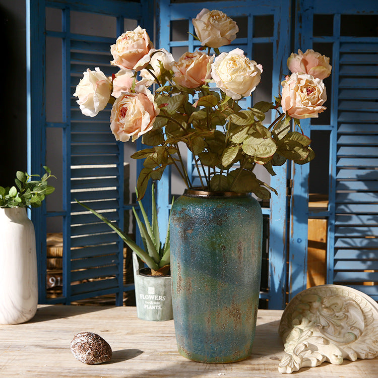 Venta al por mayor de flores de seda de otoño de tallo de rosas de arena movediza de 26 "a granel 