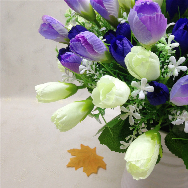 Bulk 13.4" Artificial Tulip Flowers Bush Arrangement Bouquet Wholesale