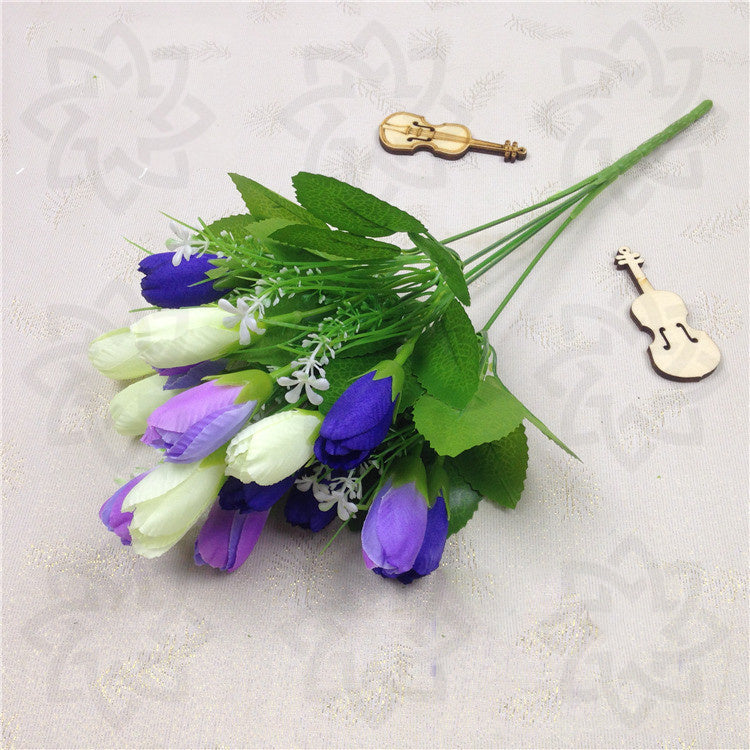 Bulk 13.4" Artificial Tulip Flowers Bush Arrangement Bouquet Wholesale