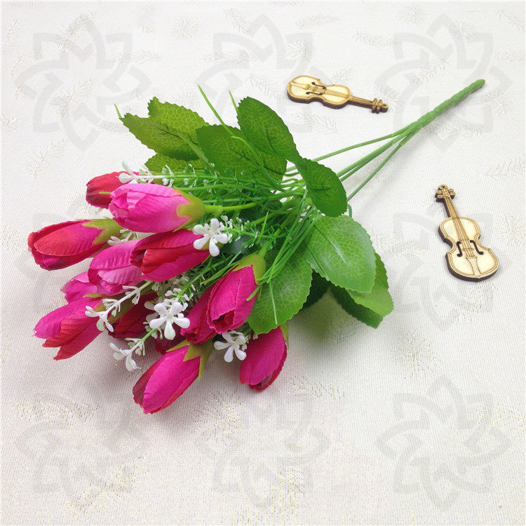 Bulk 13.4" Artificial Tulip Flowers Bush Arrangement Bouquet Wholesale