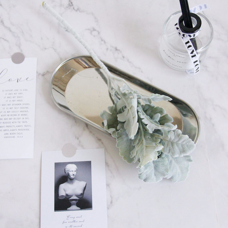 AM Basics Corderos artificiales Oreja Planta Spray Seda Verde Tallos