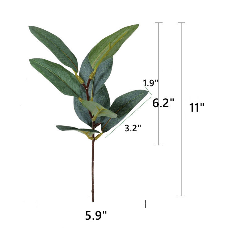 Tallo de planta de bayas y eucalipto de hoja larga sintética a granel 11 "4 estilos al por mayor 