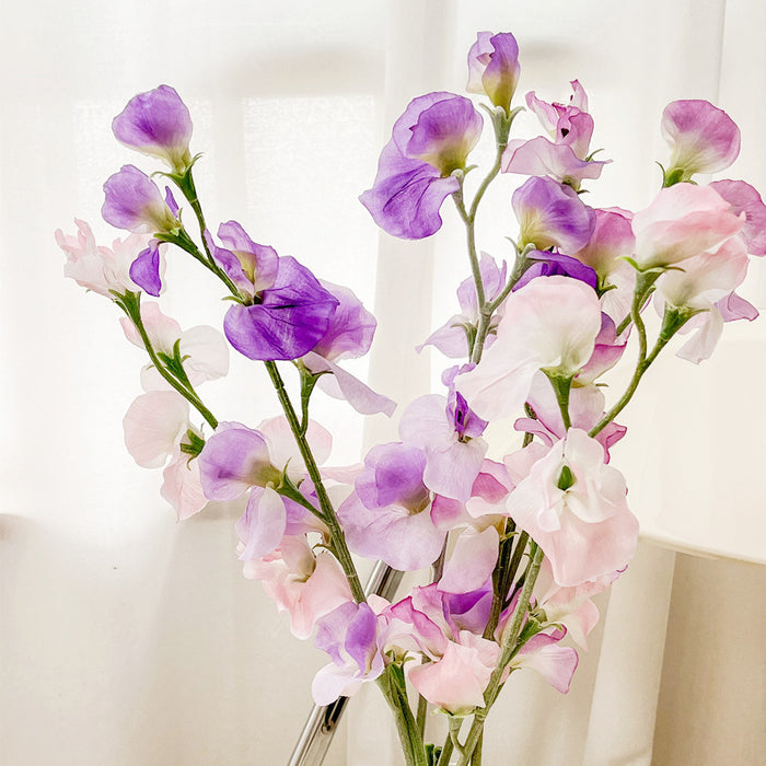 2 Branches Faux Silk Sweetpea Flowers