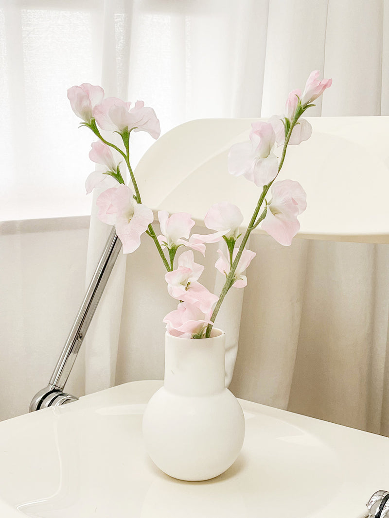 2 branches de fleurs de pois de senteur en soie artificielle 