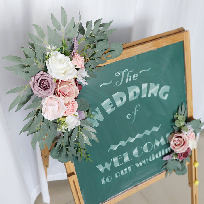 Flor artificial a granel Swag boda arco ceremonia de bienvenida signo y recepción telón de fondo decoración Floral al por mayor