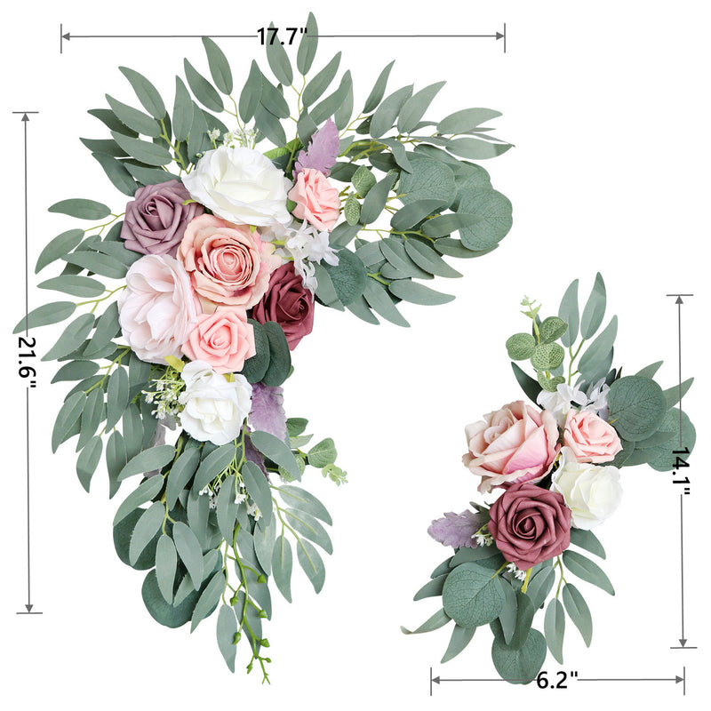 Flor artificial a granel Swag boda arco ceremonia de bienvenida signo y recepción telón de fondo decoración Floral al por mayor