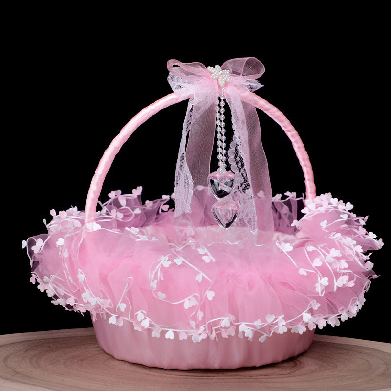 Bulk 8.6" Girl Basket with Pearl Wholesale