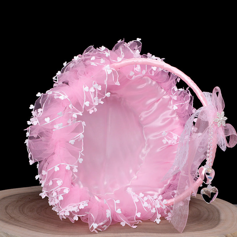 Bulk 8.6" Girl Basket with Pearl Wholesale