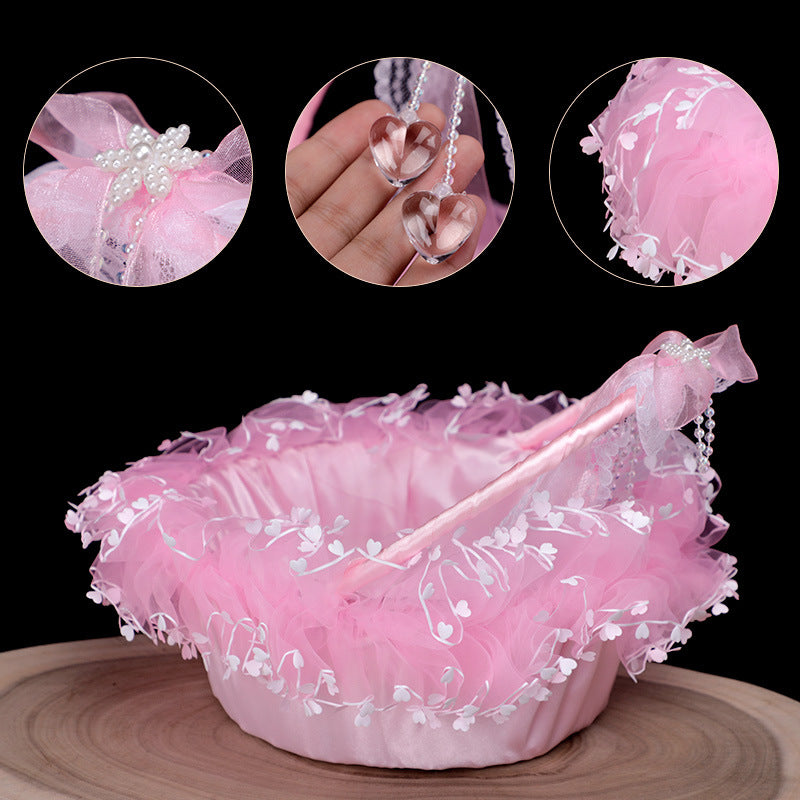 Bulk 8.6" Girl Basket with Pearl Wholesale
