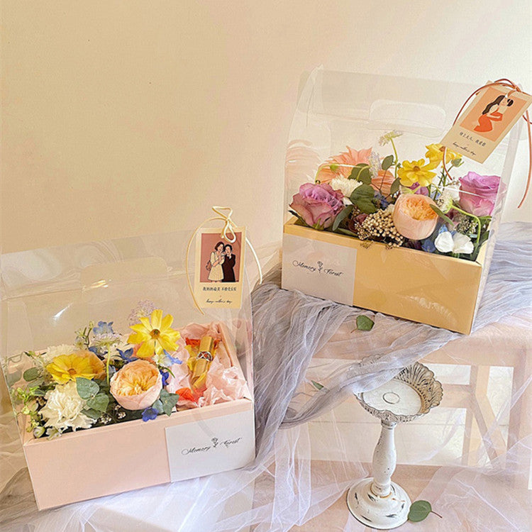 Bulk Flower Gifts Handle Box Two compartments DIY Gift Box Wholesale