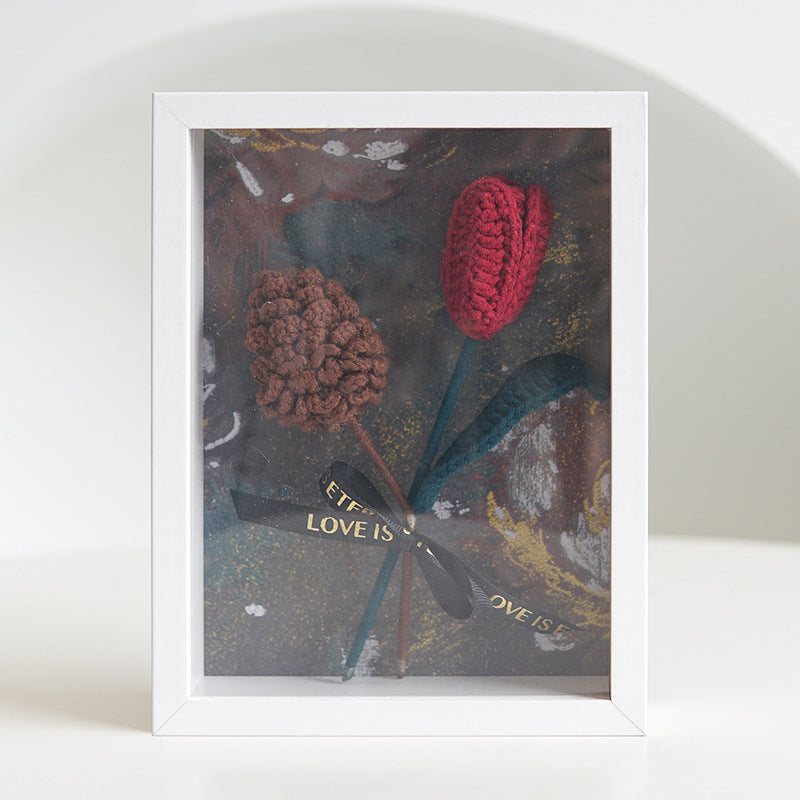 Lot de 17 cadeaux faits à la main en tricot, cadre photo, bouquet de mariage au crochet, vente en gros 