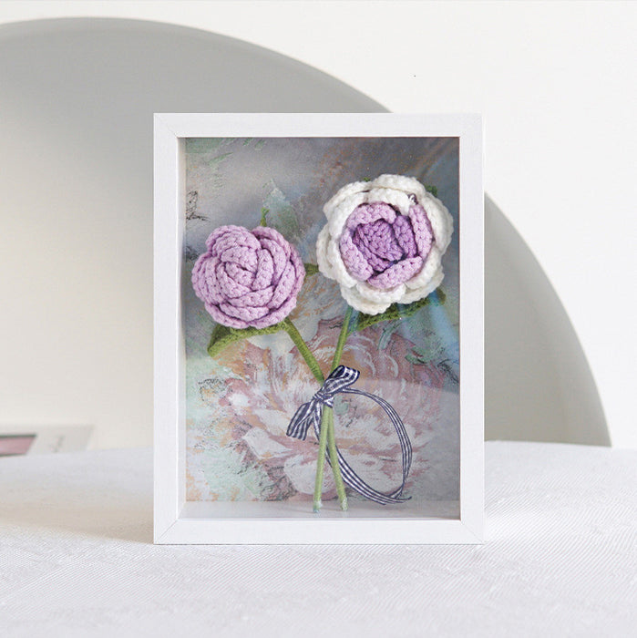 Bulk 8,6 "17 estilos tejer ganchillo flor marco de fotos regalos hechos a mano al por mayor 