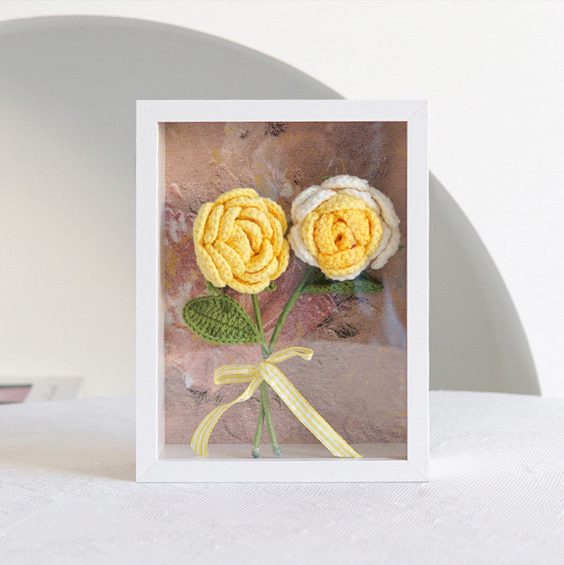 Lot de 17 cadeaux faits à la main en tricot, cadre photo, bouquet de mariage au crochet, vente en gros 