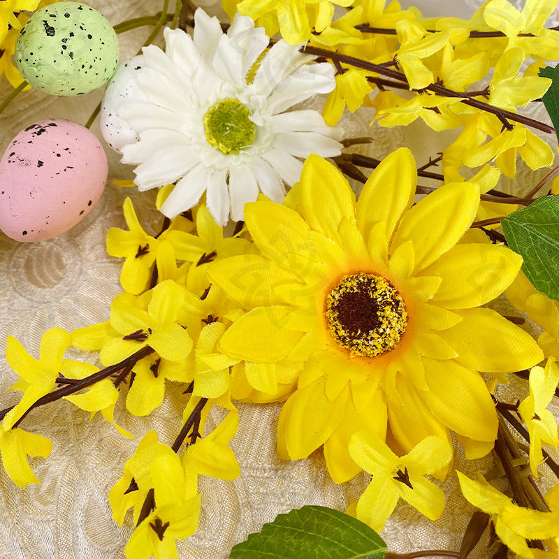 Bulk 59" Spring Garland Easter Egg Forsythia with Sunflower Vine Wholesale
