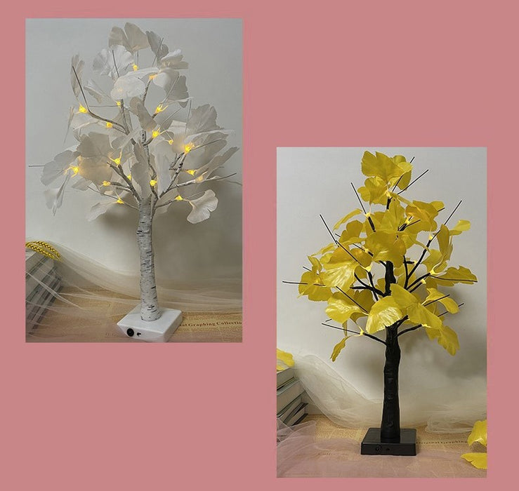 Lámpara de flor de Ginkgo a granel, luz LED de noche, mesa, árbol brillante, decoración del hogar de vacaciones, venta al por mayor 