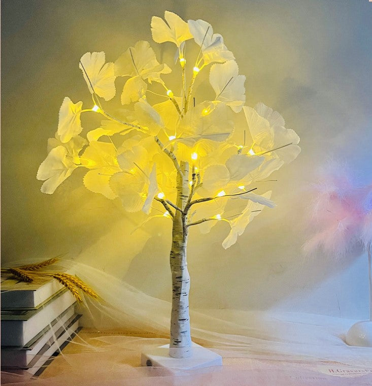 Lámpara de flor de Ginkgo a granel, luz LED de noche, mesa, árbol brillante, decoración del hogar de vacaciones, venta al por mayor 