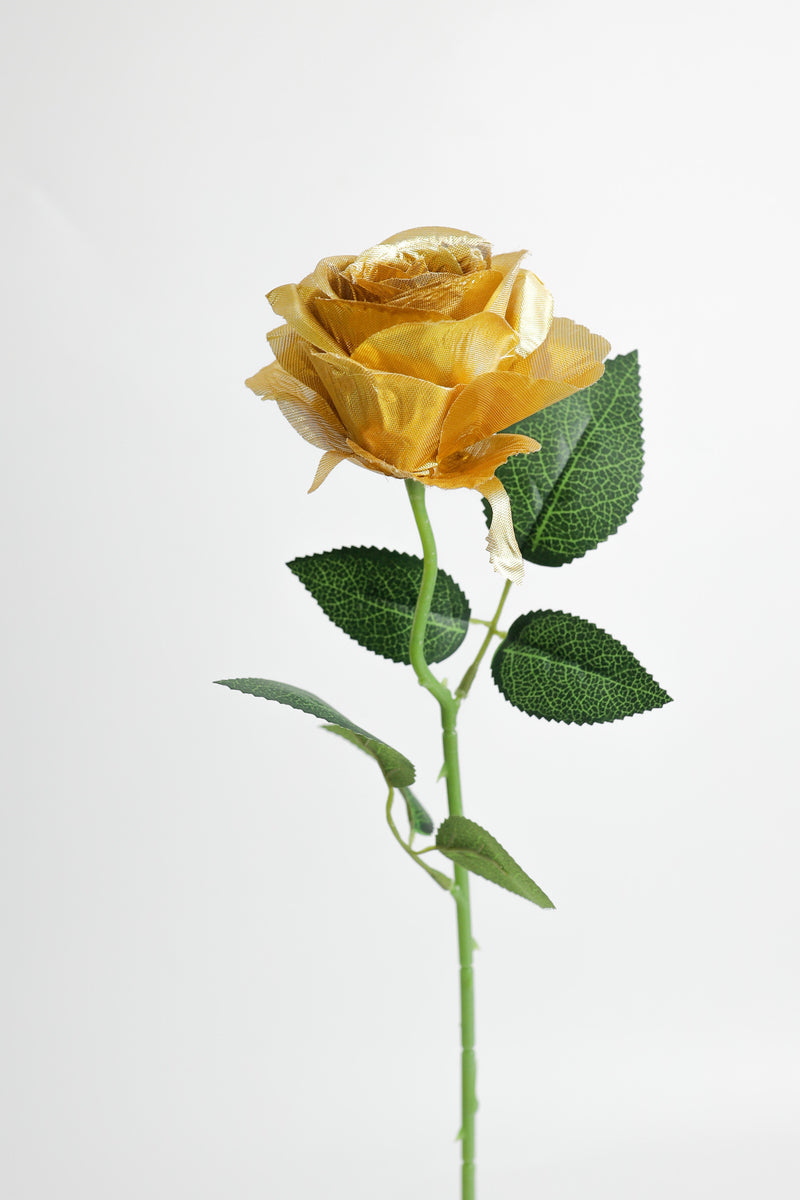 AM Basics Golden Roses Stem Artificial Silk Flowers