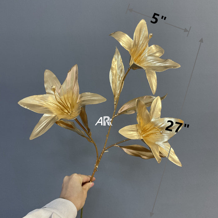 Bulk Exclusive Christmas Golden Stem Bush Flower Real Touch Wholesale