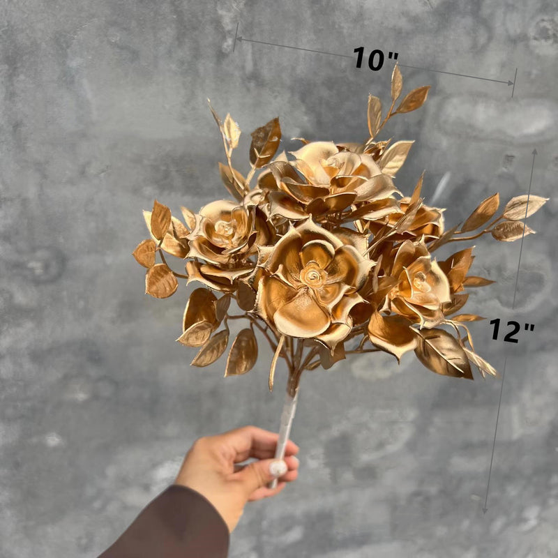 Bulk Exclusive Christmas Golden Stem Bush Flower Real Touch Wholesale
