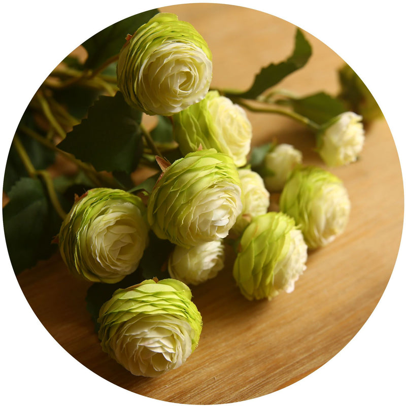 Branches de tiges de renoncules en vrac de 16 pouces Fleurs artificielles en soie en gros