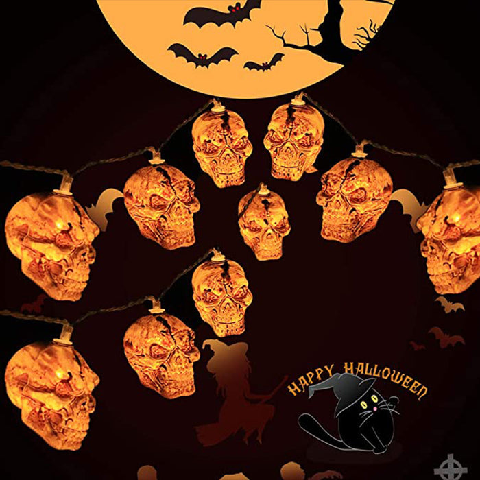 Halloween Skull LED String Lights 59 Inch for Decoration