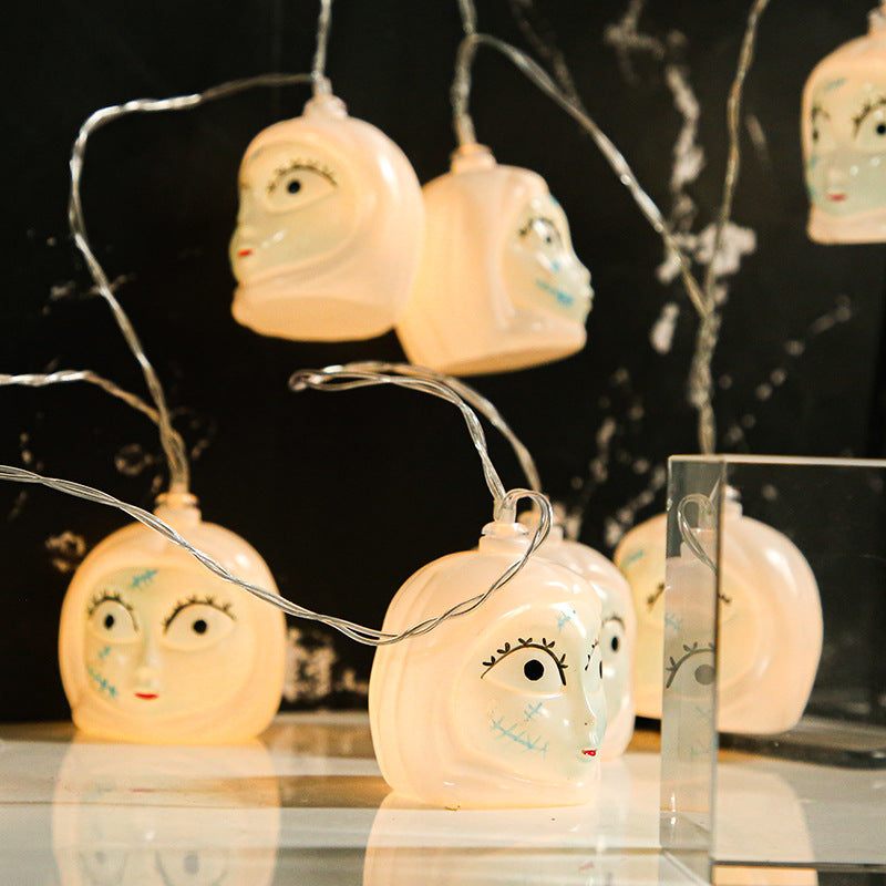 Cadena de luces LED de bruja fantasma de Halloween de 59 pulgadas para decoración