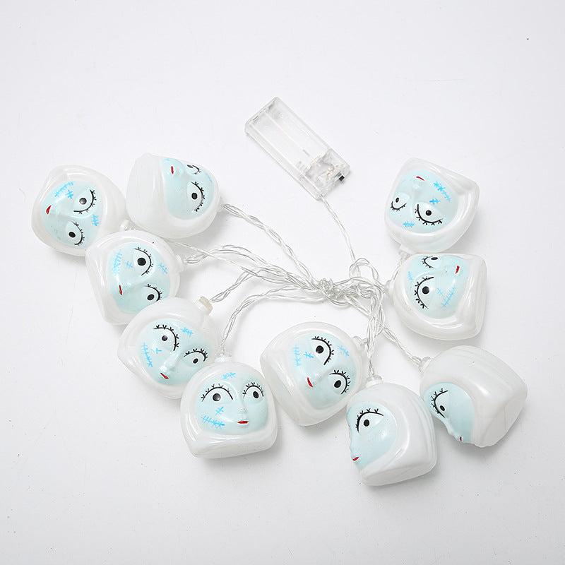 Cadena de luces LED de bruja fantasma de Halloween de 59 pulgadas para decoración