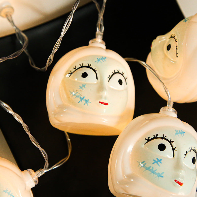 Cadena de luces LED de bruja fantasma de Halloween de 59 pulgadas para decoración