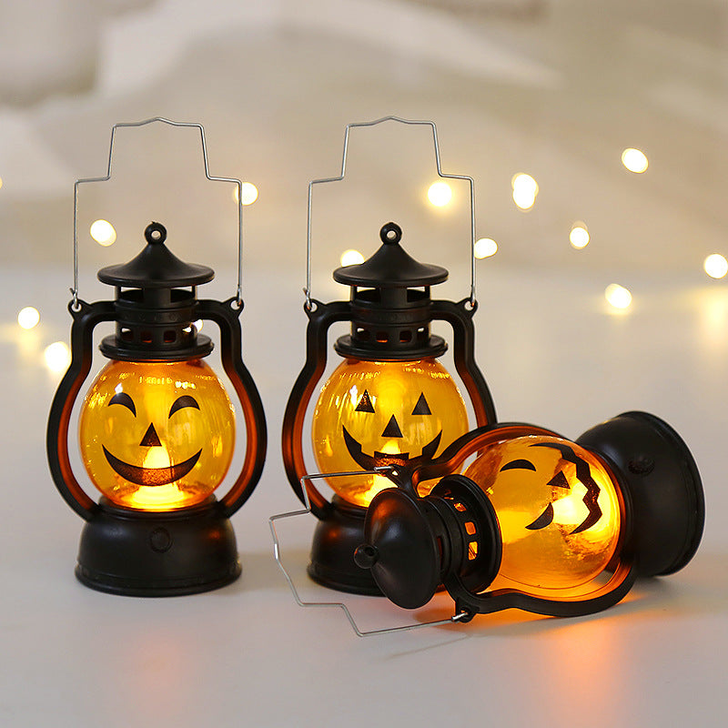Bulk Halloween LED Pumpkin Lamp Candle Lantern Hanging Loop Pumpkin Halloween Fireplaces Wholesale