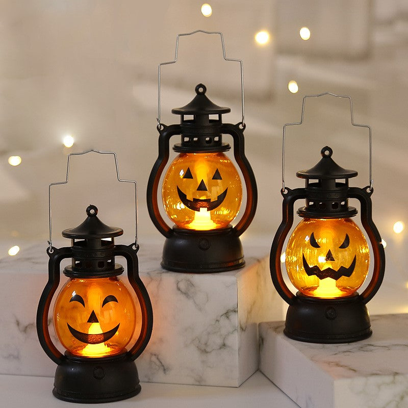 Bulk Halloween LED Pumpkin Lamp Candle Lantern Hanging Loop Pumpkin Halloween Fireplaces Wholesale