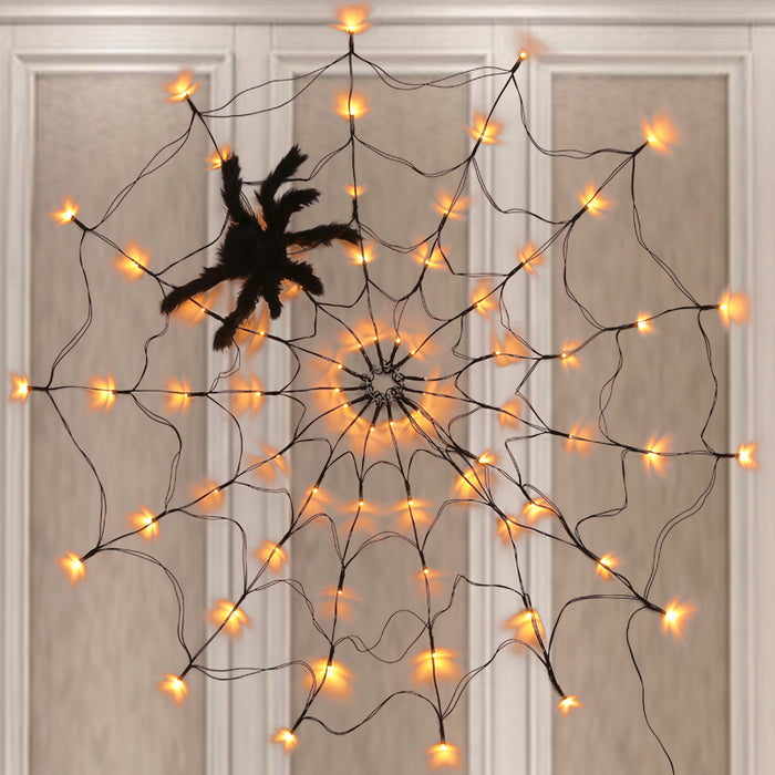 Lámparas de tela de araña LED de Halloween Decoración de 39 pulgadas