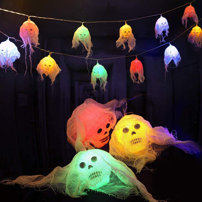 Bulk Halloween LED String Lights Skulls DIY Decoration 9.8 Feet Wholesale