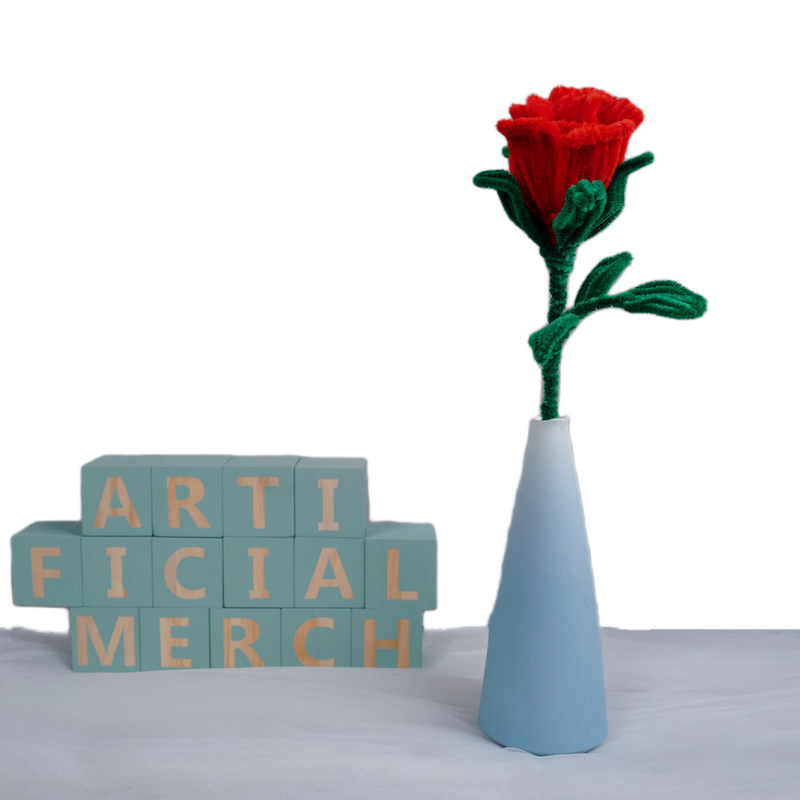 Tiges de roses artificielles en peluche pliables faites à la main en vrac 