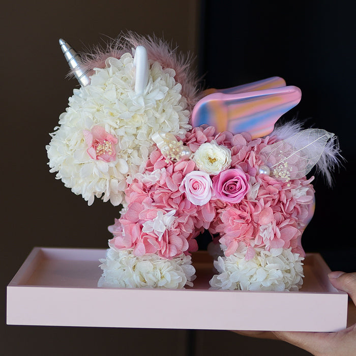 Unicornio rosa de regalo de San Valentín de lujo hecho a mano a granel para ella al por mayor