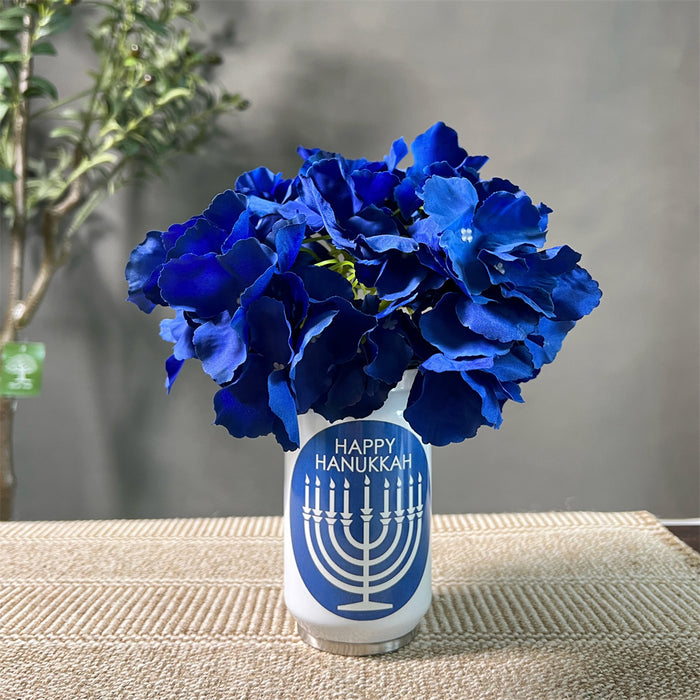 Bulk Hanukkah Mason Jar Floral Arrangement Table Centerpiece Wholesale