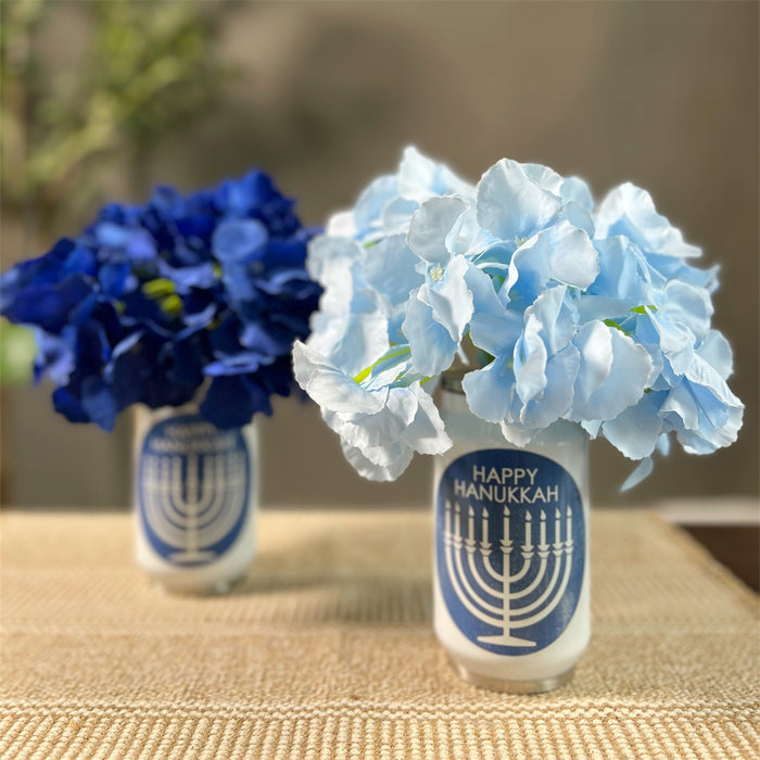 Bulk Hanukkah Mason Jar Centro de mesa con arreglos florales al por mayor