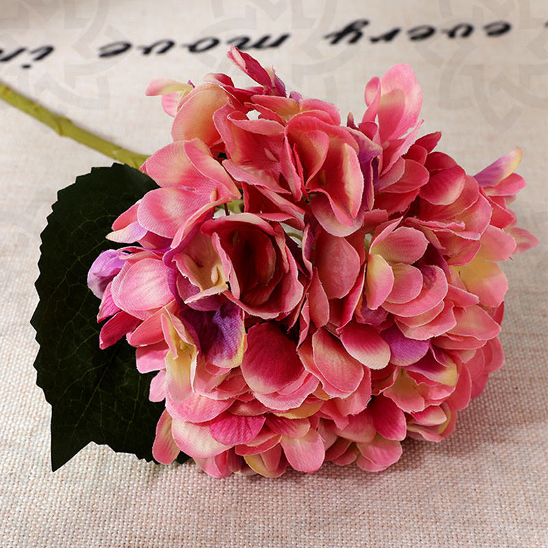 Venta al por mayor de flores artificiales de seda con tallos de hortensia de 18,5" a granel 
