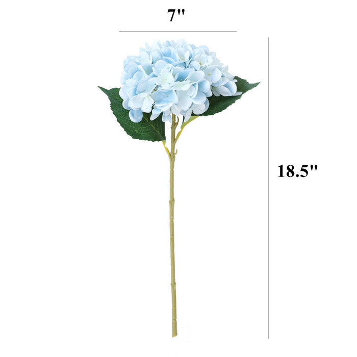 Venta al por mayor de flores artificiales de seda con tallos de hortensia de 18,5" a granel 