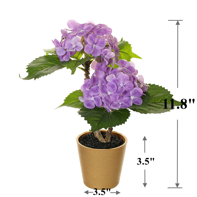 Bulk 11" Hydrangea Potted Plant Artificial Flowers in Pot Wholesale