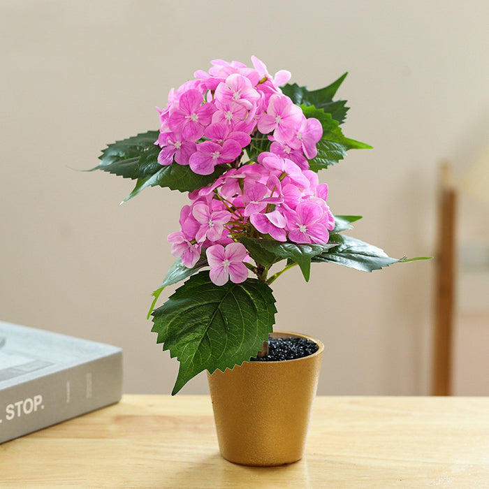 Bulk 11" Hydrangea Artificial Flowers in A Pot Potted Floral Plants Wholesale