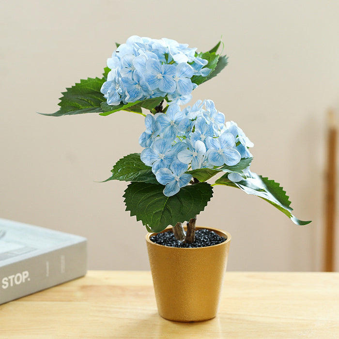 Bulk 11" Hydrangea Artificial Flowers in A Pot Potted Floral Plants Wholesale