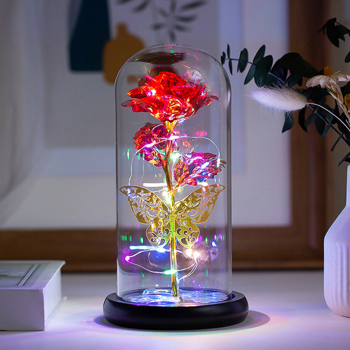 Bulk Rose Flower Gifts for Women Artificial Flower Rose Light Up Rose in A Glass Dome Flower Gifts For Her Anniversary Wholesale