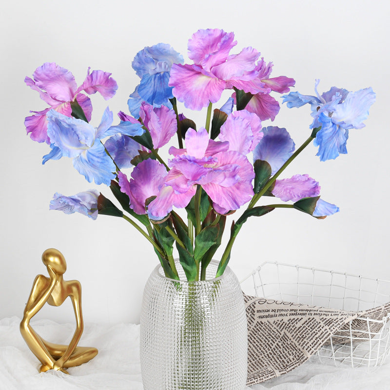 Bulk 30" Iris Stem Flower Artificial Iris Silk Flower Christianity Flower Arrangements Wholesale