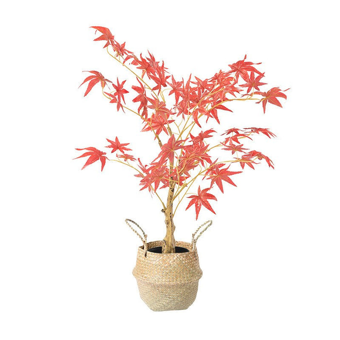 Bulk Artificial Japanese Maple Silk Tree Lifelike Tree Fall Plant with Basket Decoration Wholesale