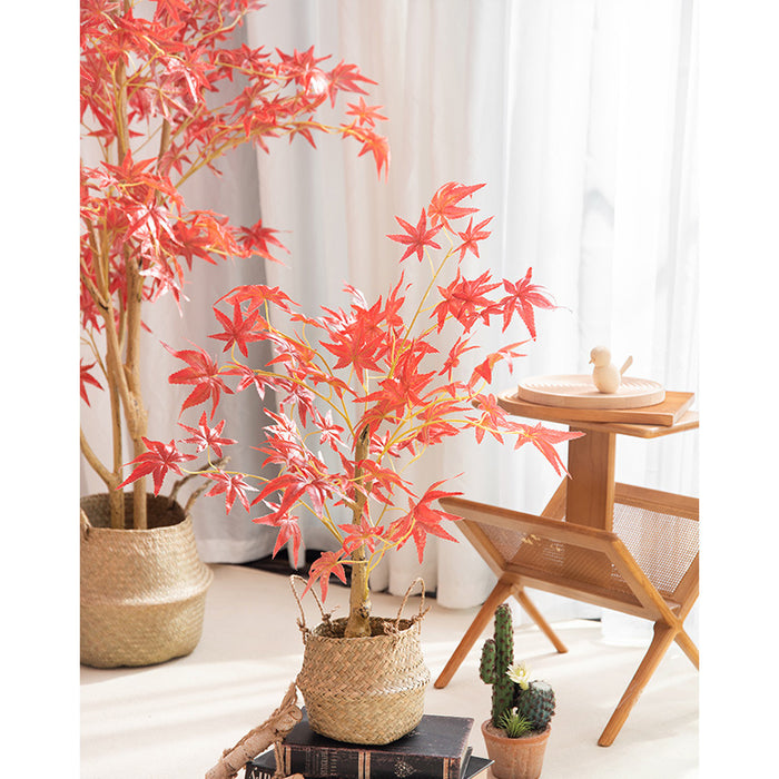 Bonsái de árbol de seda de arce japonés Artificial a granel, árbol realista con decoración de cesta, venta al por mayor