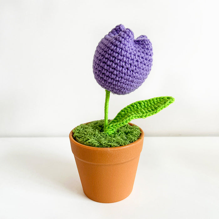 Bulk Knitting Crochet Artificial Flower Bonsai Gifts Handmade Wholesale