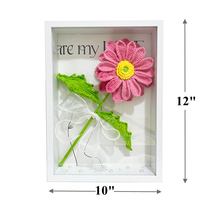 Bulk 12" Knitting Crochet Flower Cosmos Photo Frame Handmade Gifts Wholesale