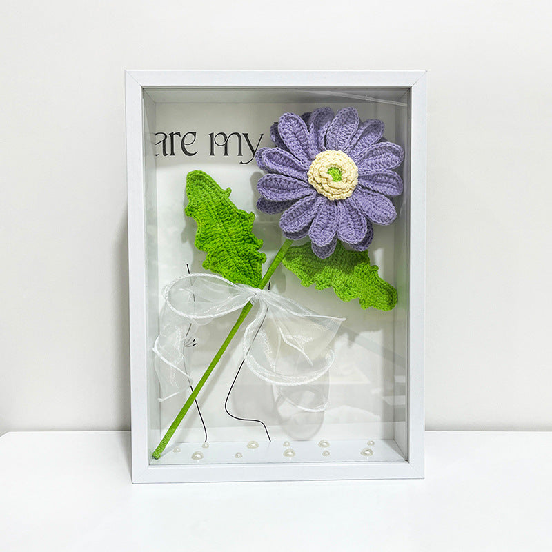 Bulk 12" Knitting Crochet Flower Cosmos Photo Frame Handmade Gifts Wholesale