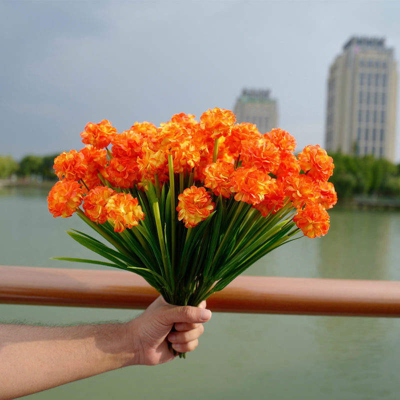 Bulk Exclusive 8 Bundles Hydrangea Bush Flowers UV Resistant for Outdoors Modern Farmhouse Decor Wholesale